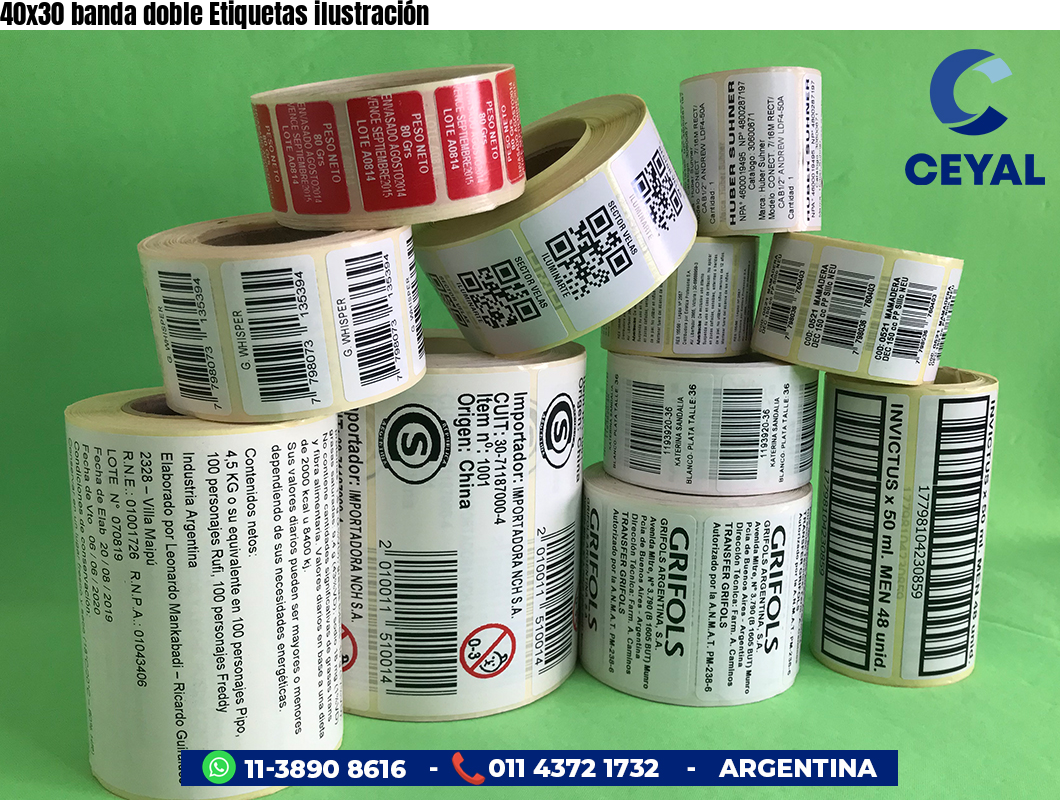 40x30 banda doble Etiquetas ilustración