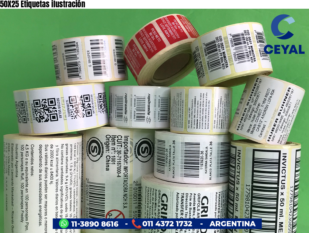 50X25 Etiquetas ilustración