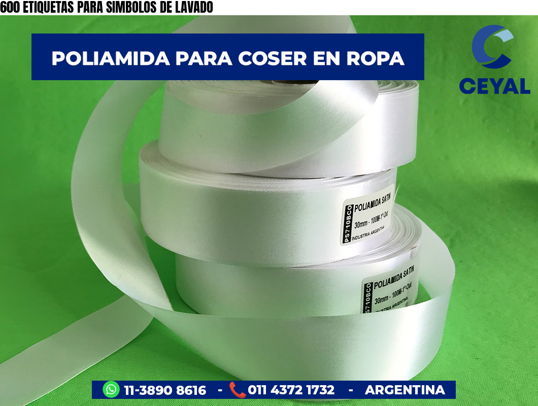 600 ETIQUETAS PARA SIMBOLOS DE LAVADO