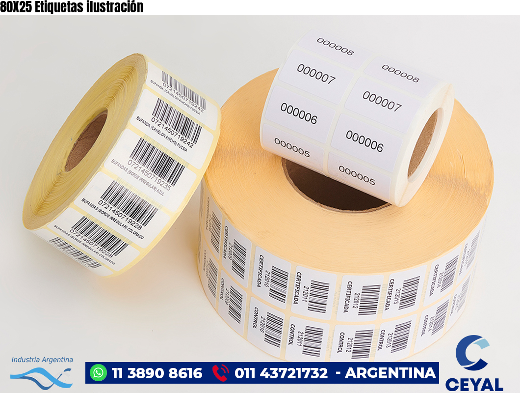 80X25 Etiquetas ilustración