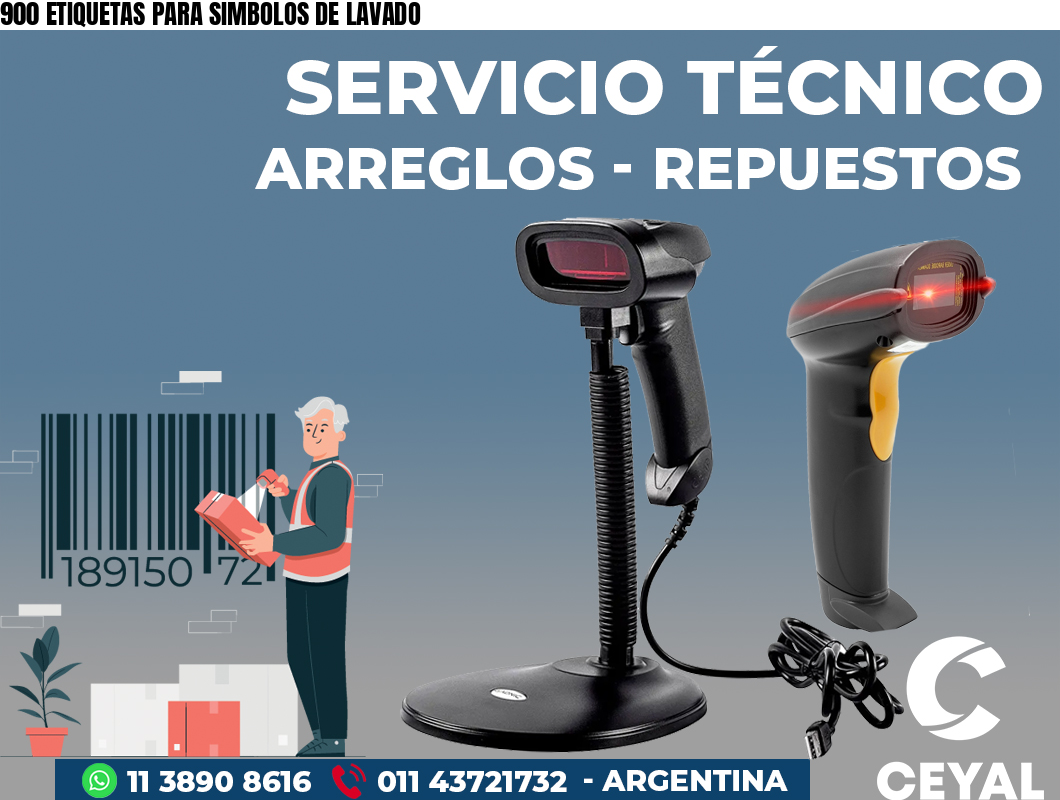 900 ETIQUETAS PARA SIMBOLOS DE LAVADO