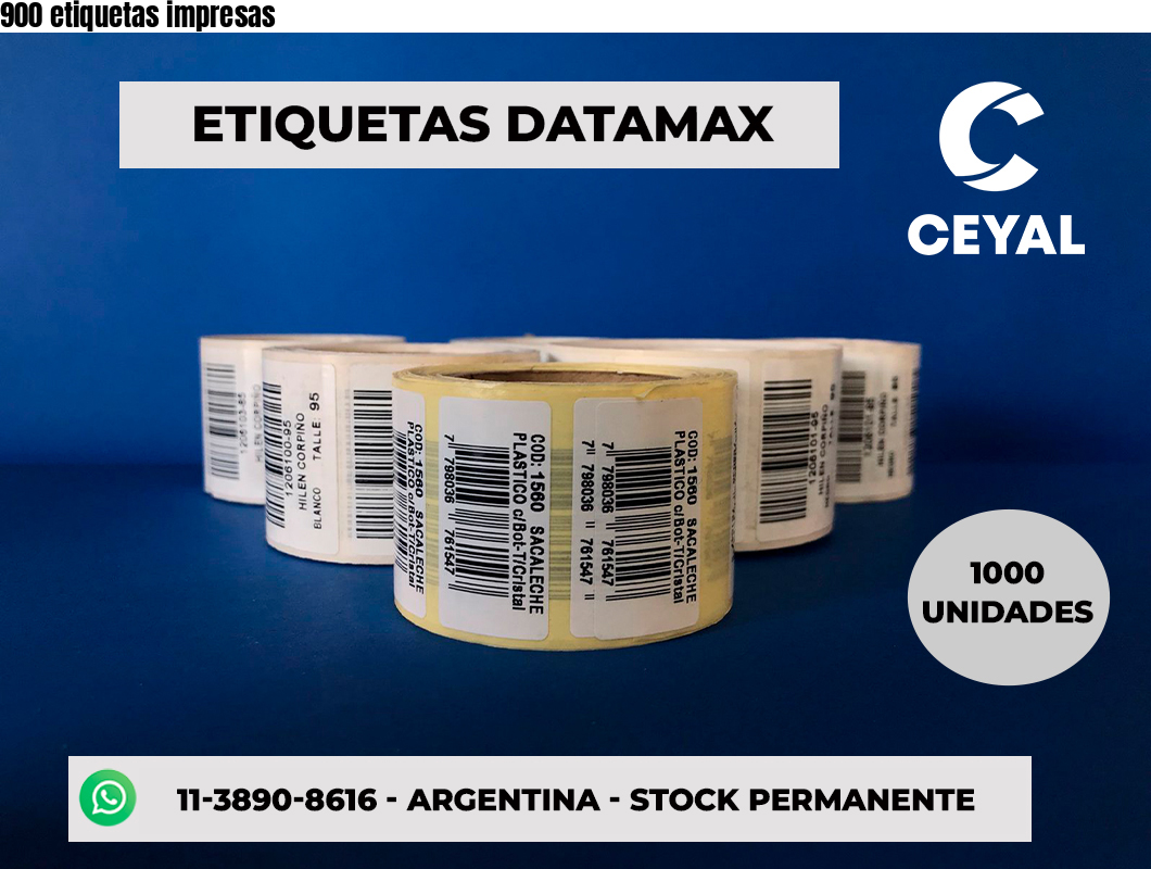 900 etiquetas impresas