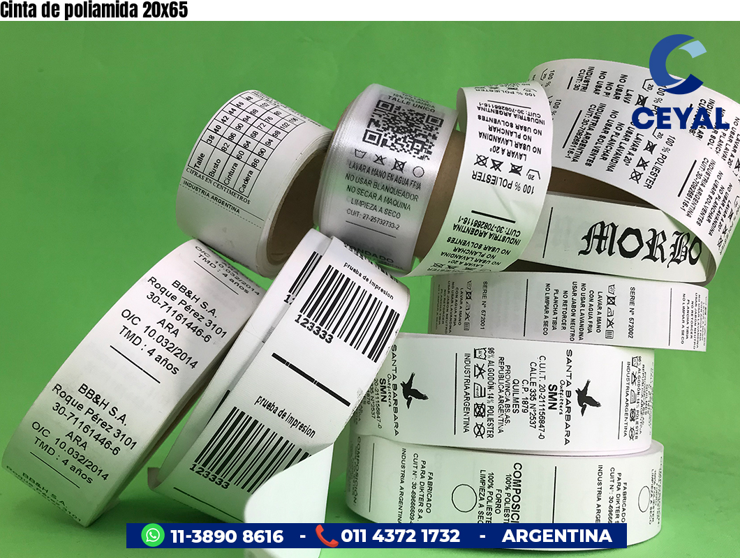 Cinta de poliamida 20x65