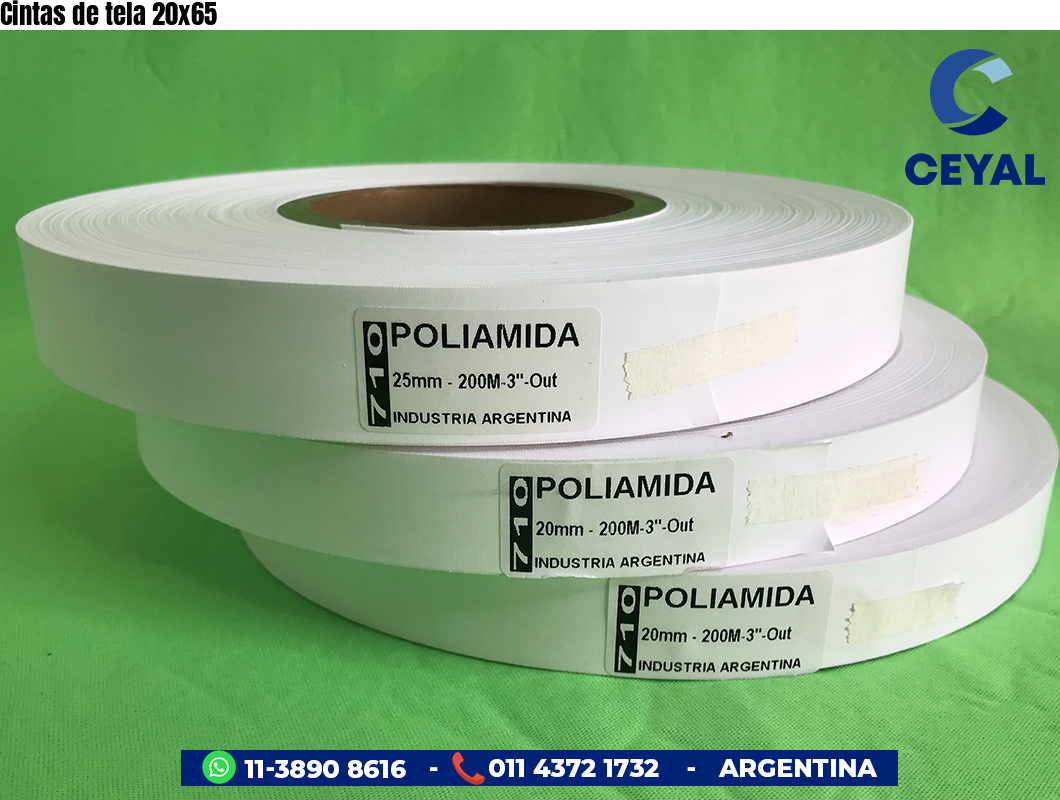 Cintas de tela 20x65