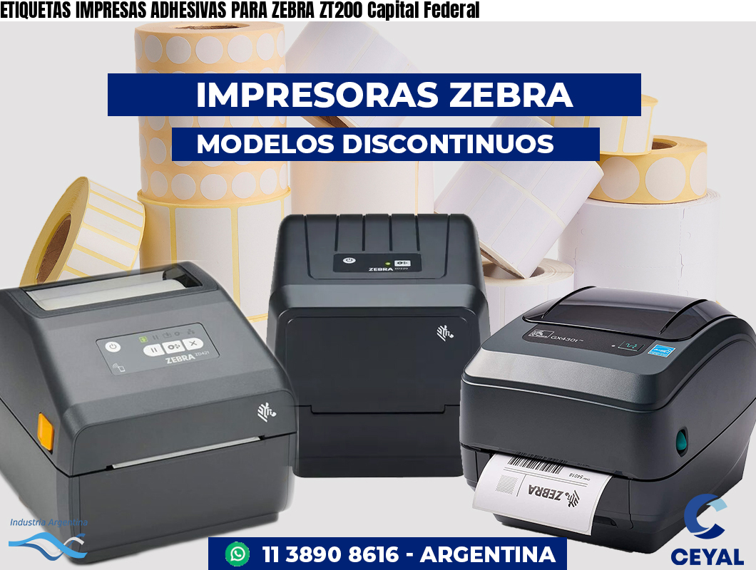 ETIQUETAS IMPRESAS ADHESIVAS PARA ZEBRA ZT200 Capital Federal