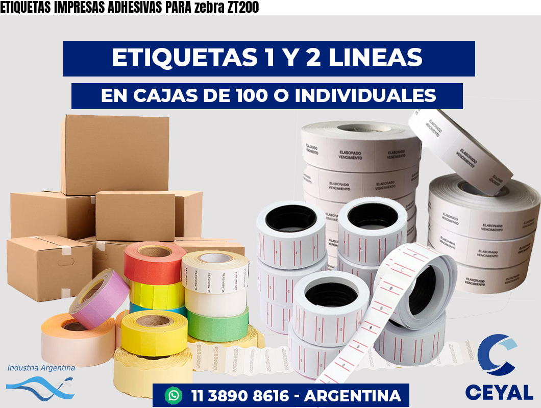 ETIQUETAS IMPRESAS ADHESIVAS PARA zebra ZT200