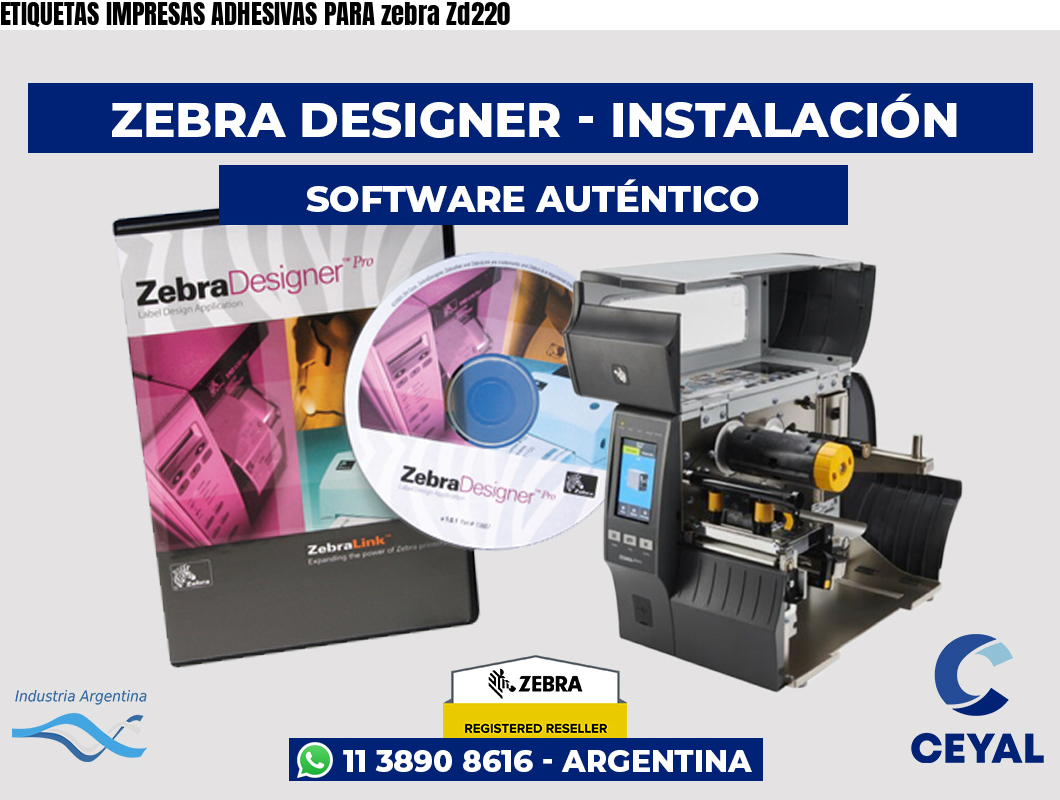 ETIQUETAS IMPRESAS ADHESIVAS PARA zebra Zd220