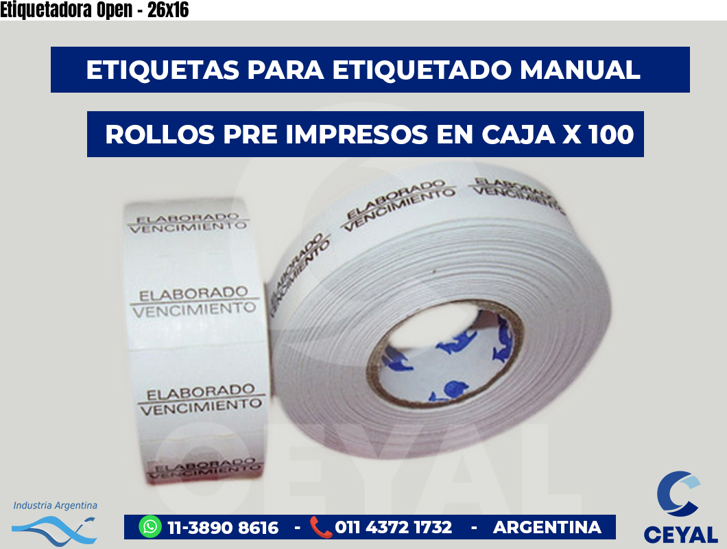 Etiquetadora Open - 26x16