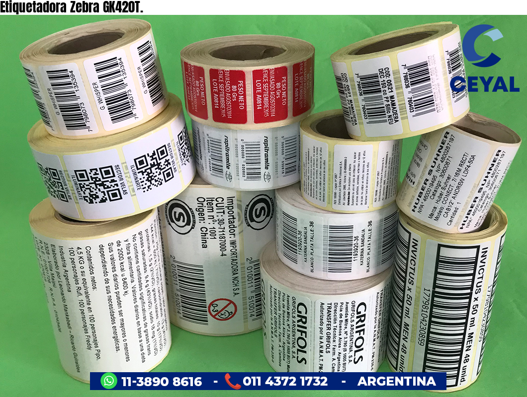 Etiquetadora Zebra GK420T.