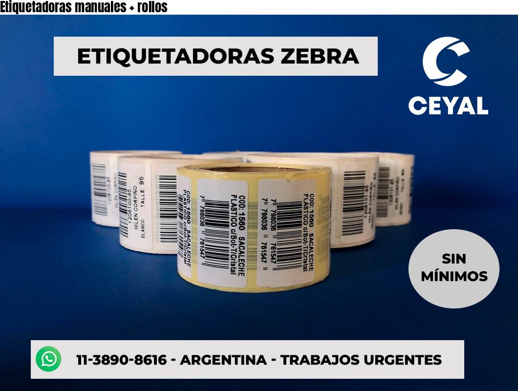 Etiquetadoras manuales + rollos