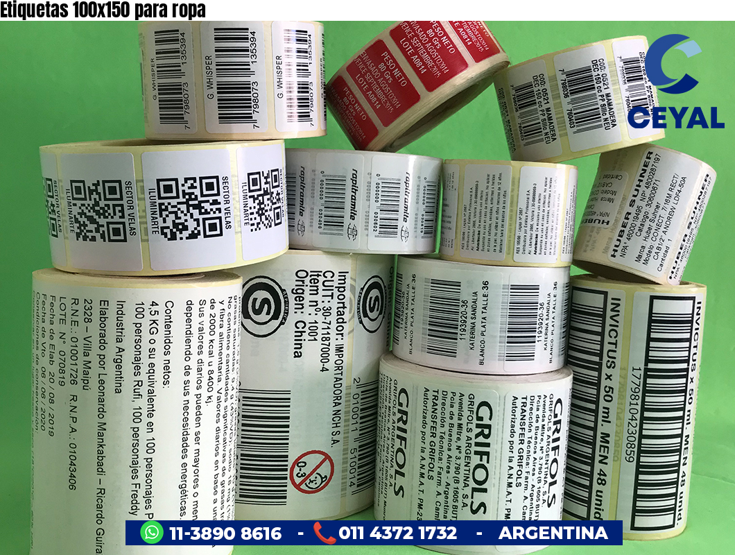 Etiquetas 100x150 para ropa