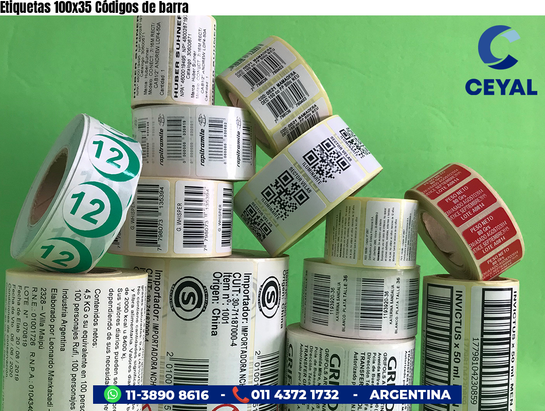 Etiquetas 100x35 Códigos de barra