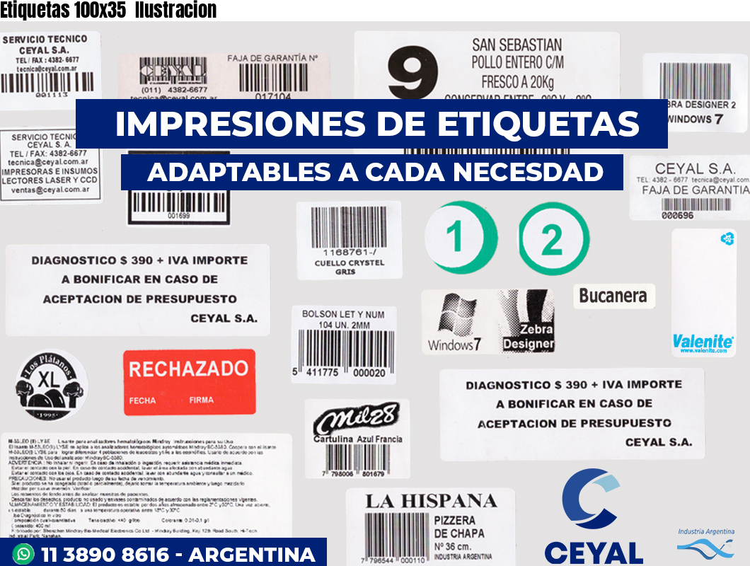 Etiquetas 100x35  Ilustracion