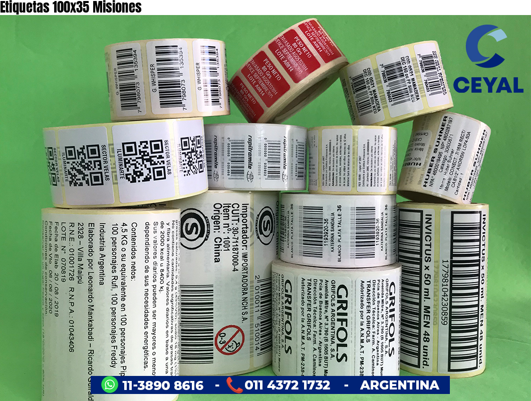 Etiquetas 100x35 Misiones