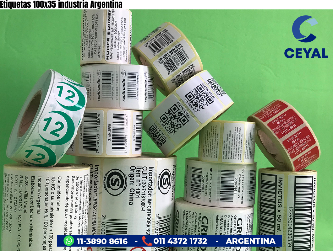 Etiquetas 100x35 industria Argentina