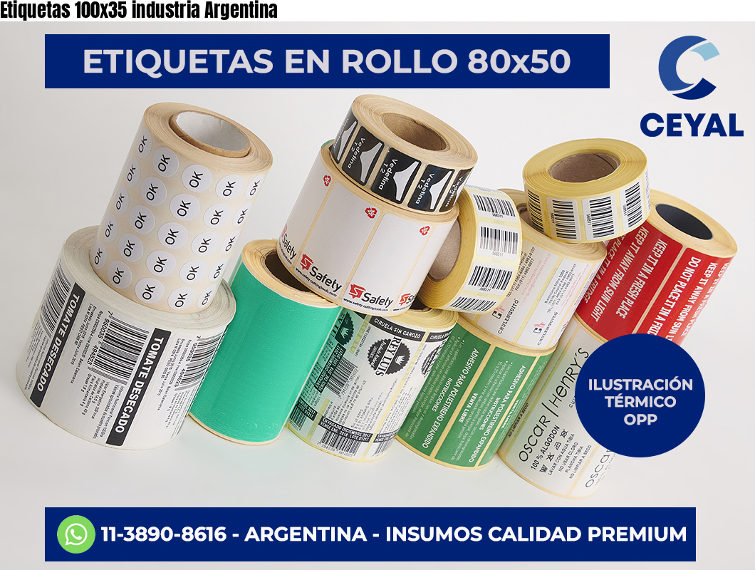 Etiquetas 100×35 industria Argentina