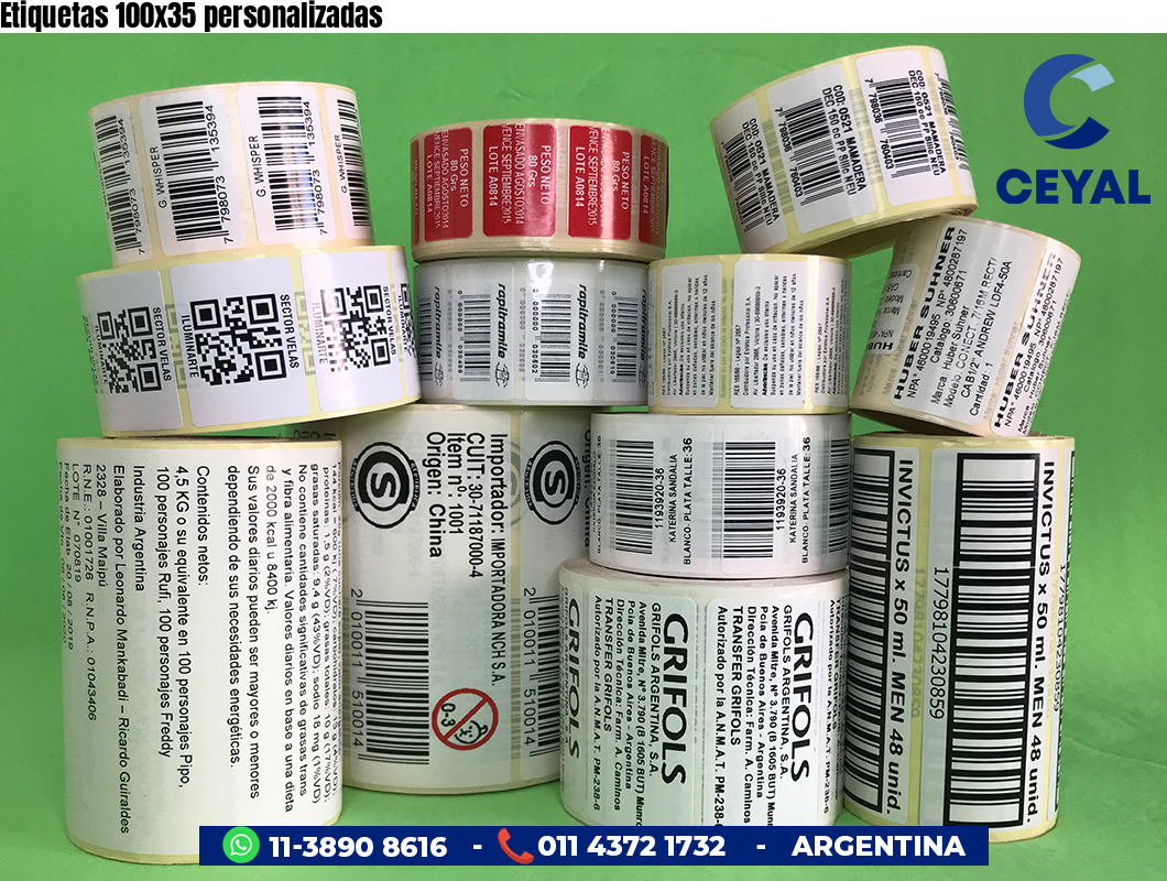 Etiquetas 100x35 personalizadas