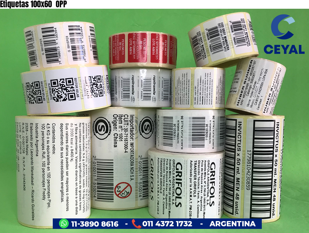 Etiquetas 100x60 OPP