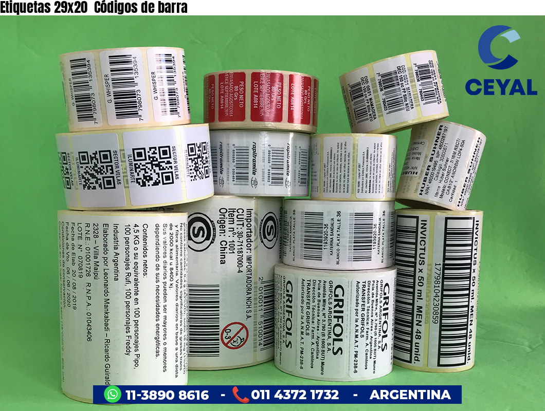 Etiquetas 29x20 Códigos de barra
