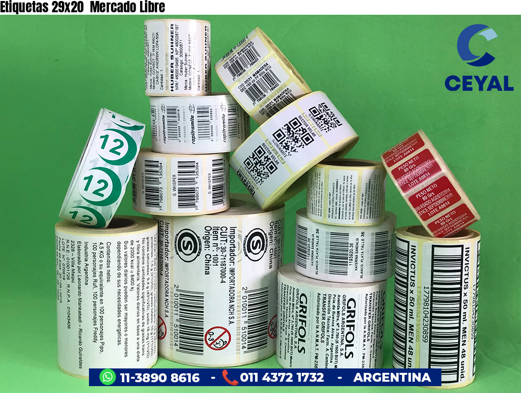 Etiquetas 29x20 Mercado Libre