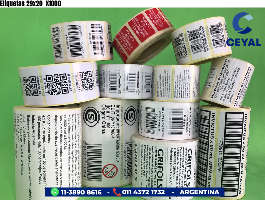 Etiquetas 29x20 X1000