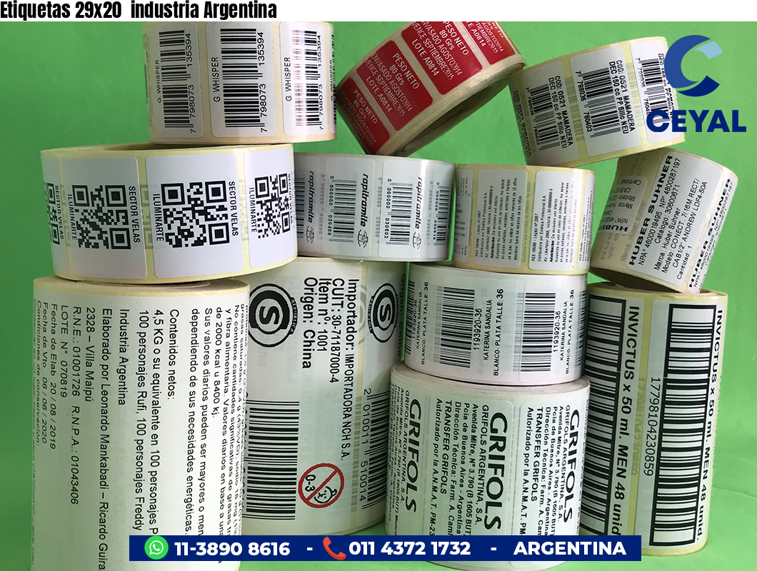 Etiquetas 29x20 industria Argentina