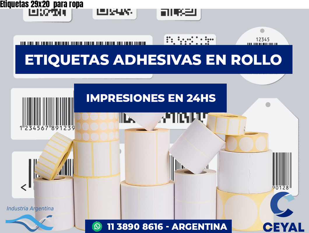 Etiquetas 29x20 para ropa