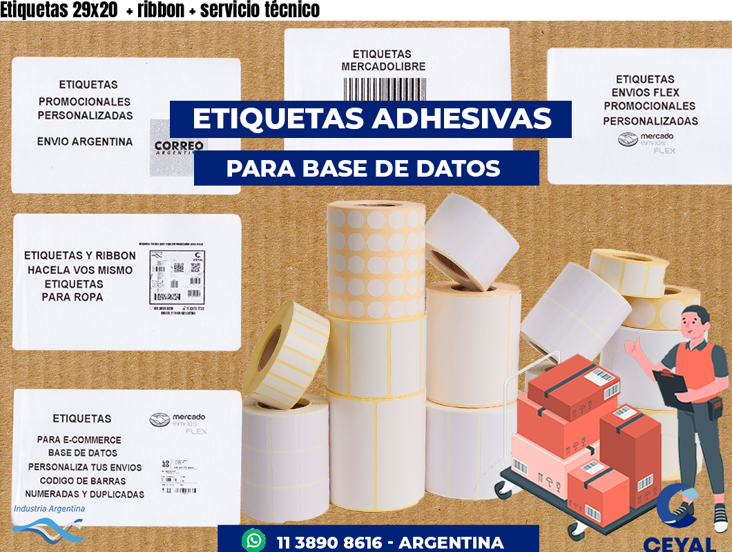 Etiquetas 29x20 ribbon servicio técnico