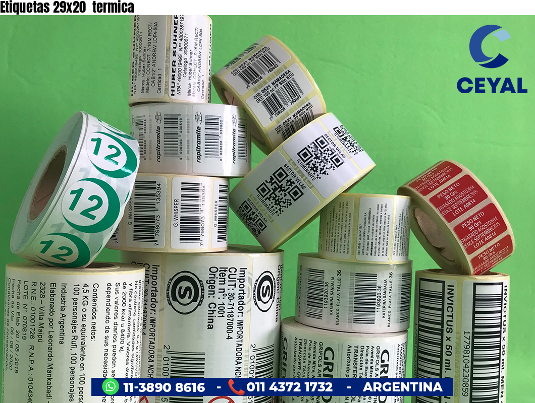 Etiquetas 29x20 termica