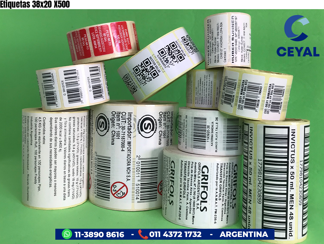 Etiquetas 38x20 X500
