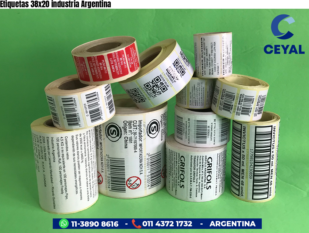 Etiquetas 38x20 industria Argentina