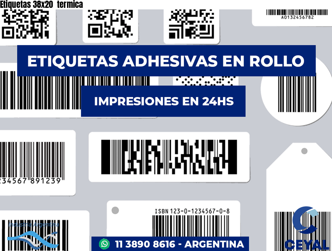 Etiquetas 38x20 termica