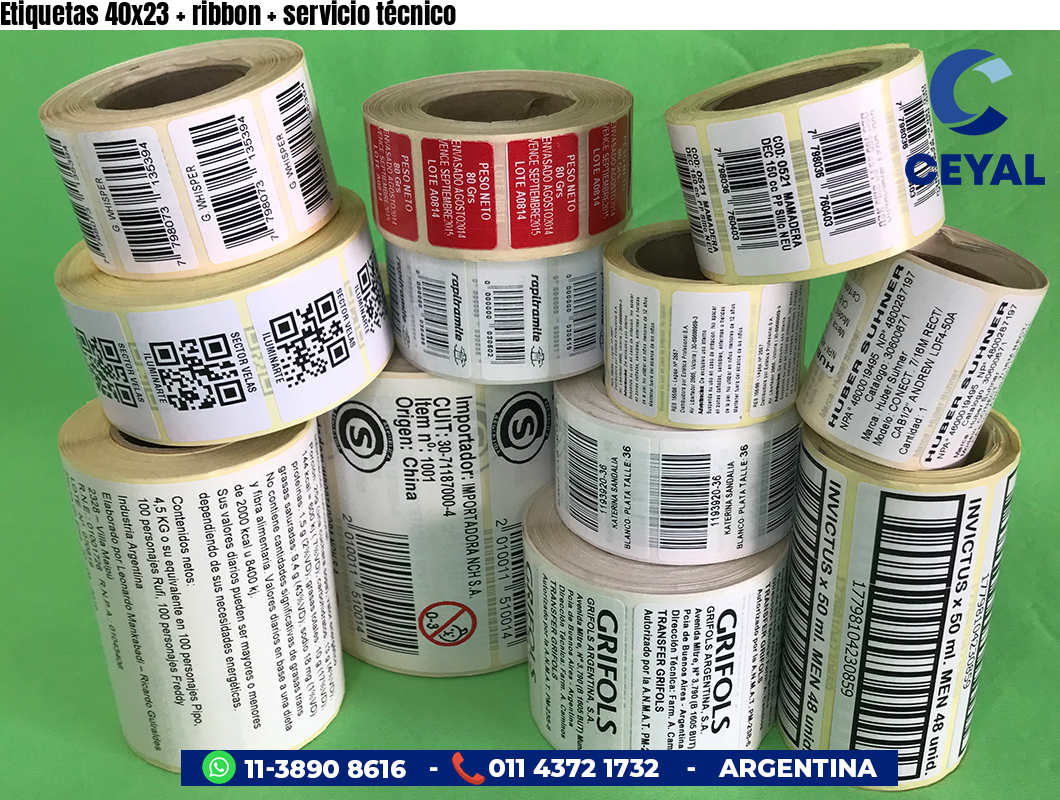 Etiquetas 40x23   ribbon   servicio técnico