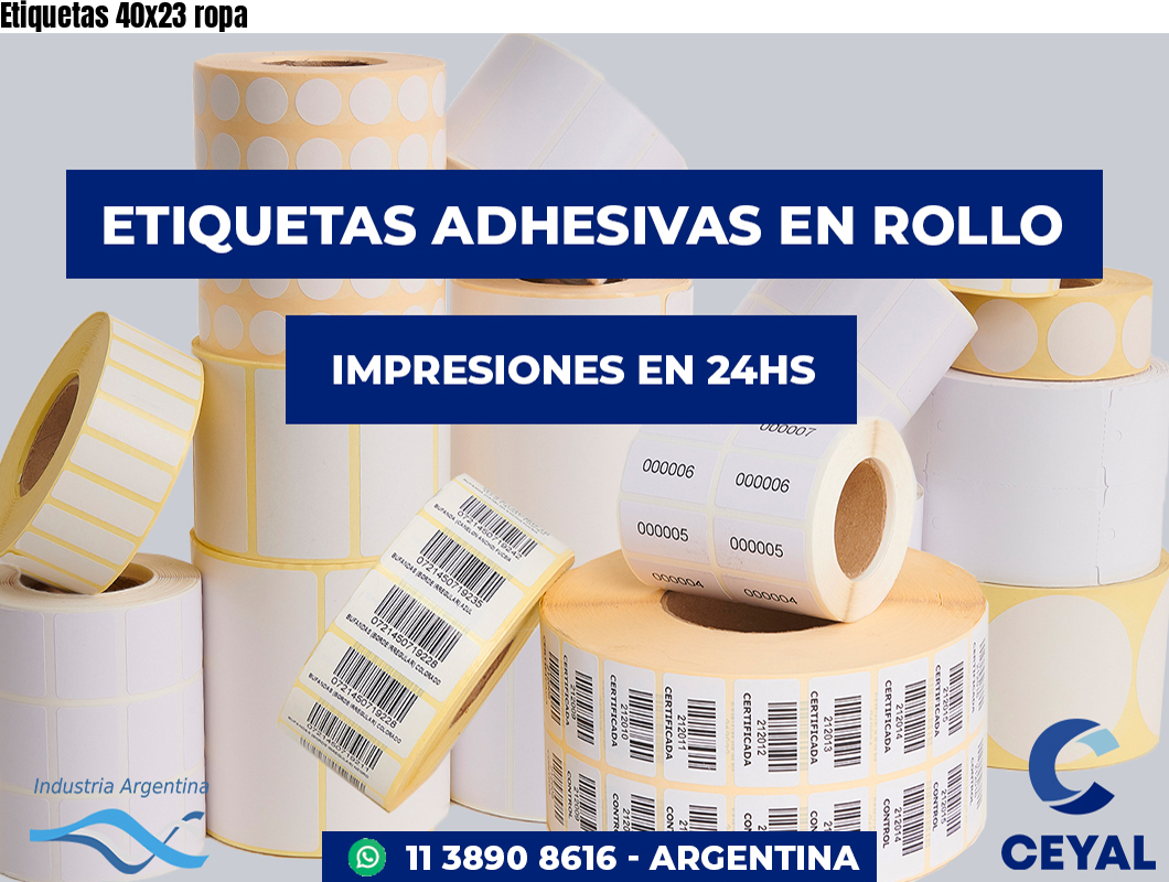 Etiquetas 40x23 ropa