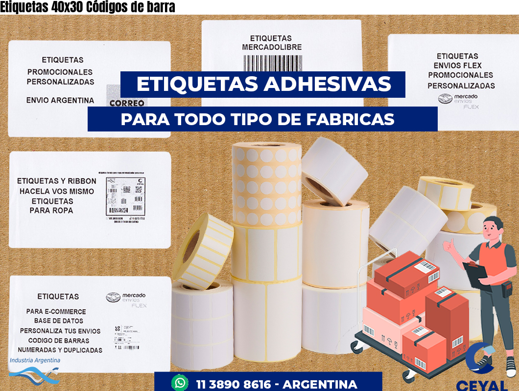Etiquetas 40x30 Códigos de barra
