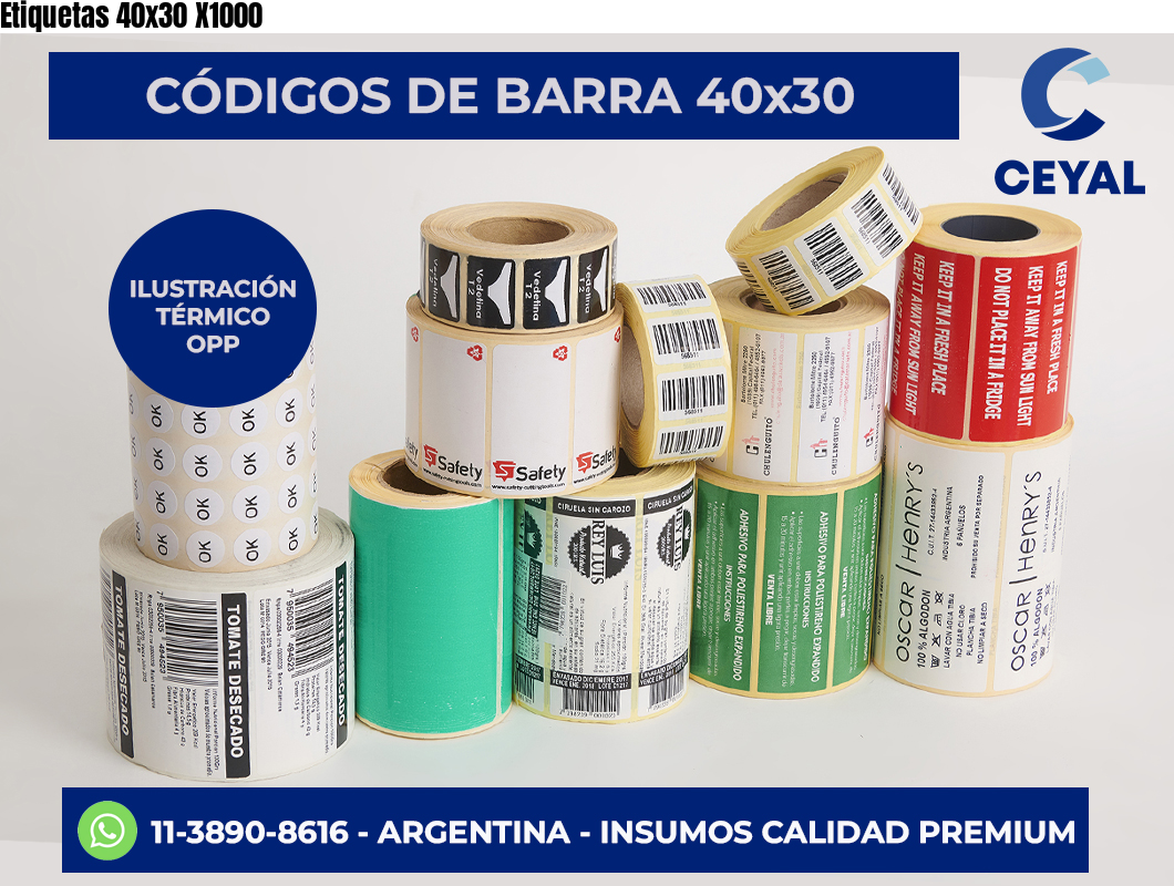 Etiquetas 40×30 X1000