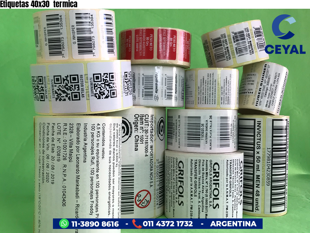 Etiquetas 40x30 termica
