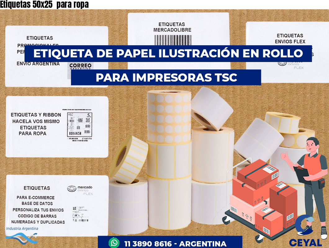 Etiquetas 50x25  para ropa