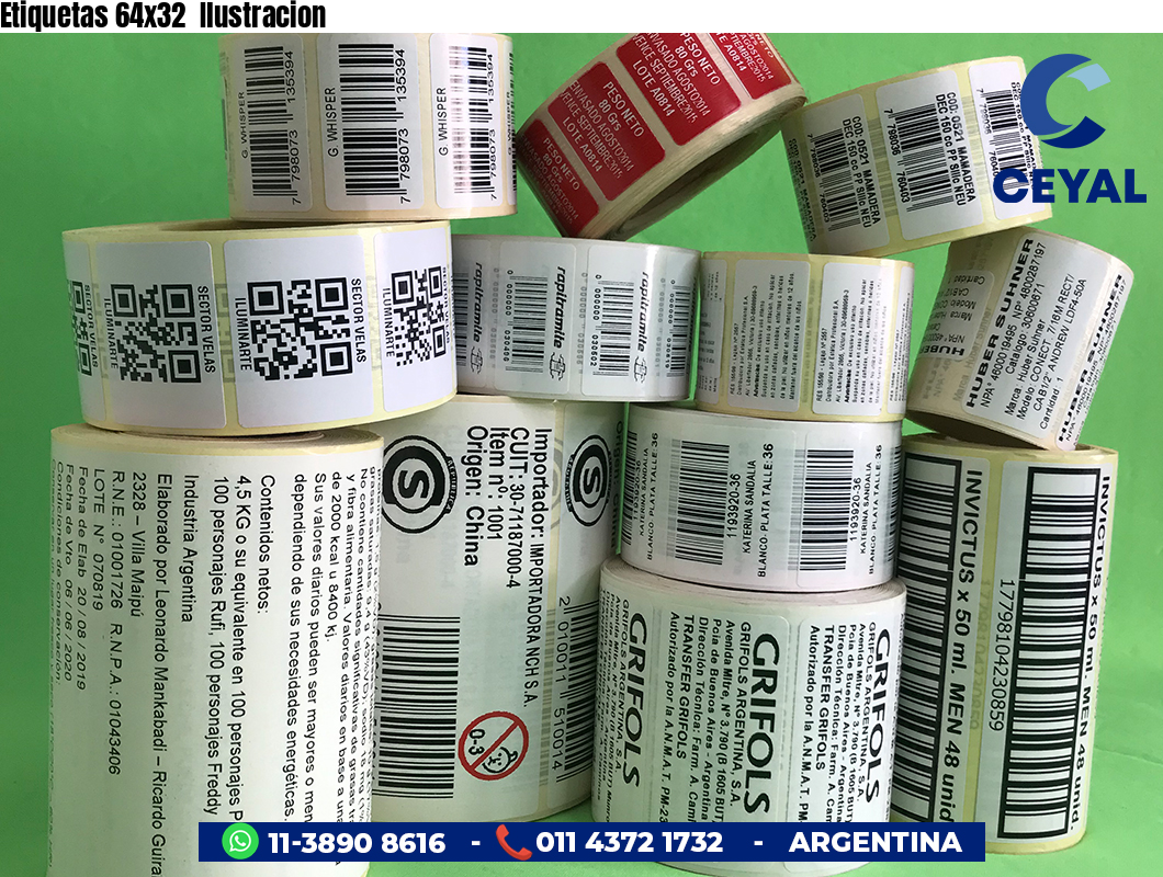 Etiquetas 64x32 Ilustracion
