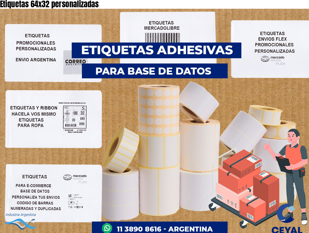Etiquetas 64x32 personalizadas