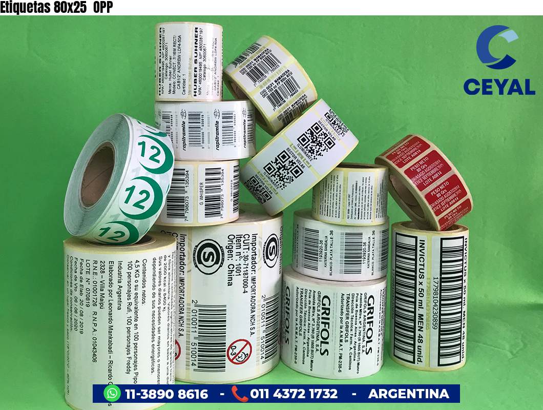 Etiquetas 80x25  OPP