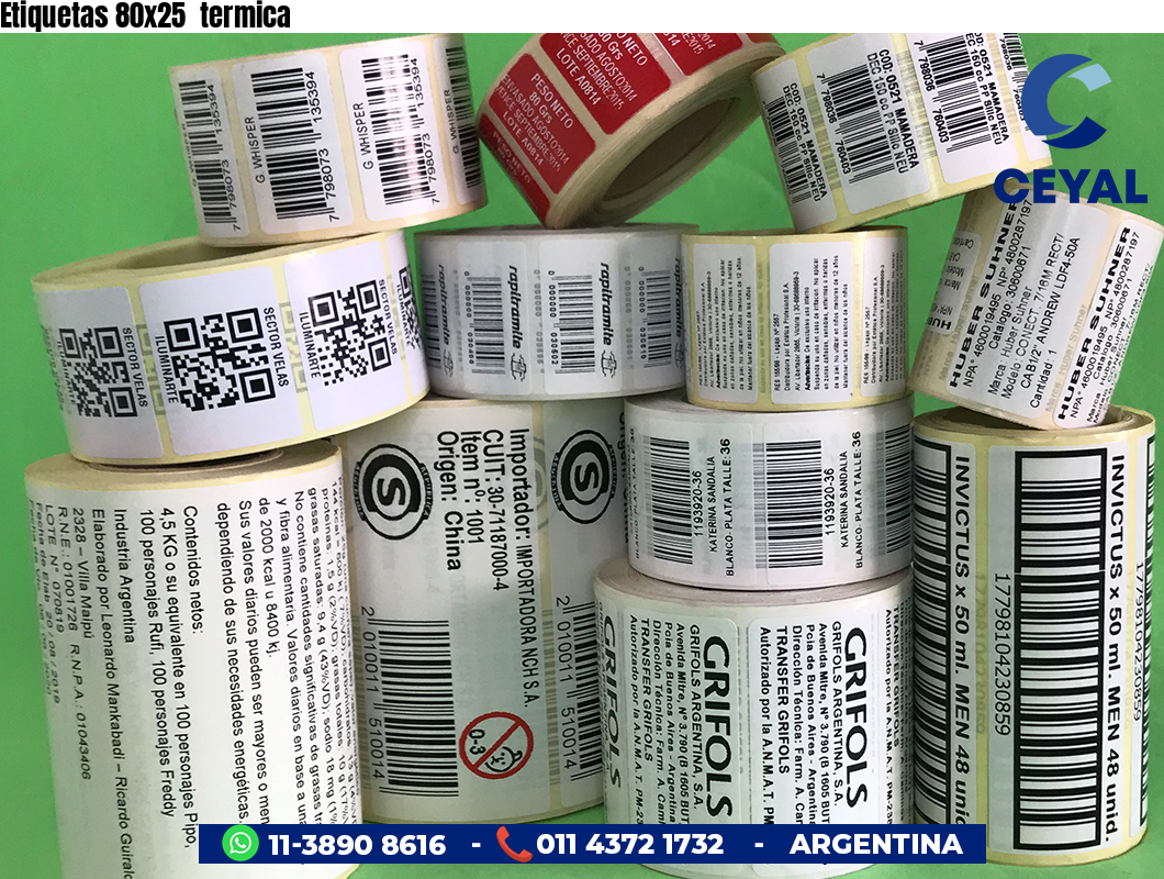 Etiquetas 80x25  termica