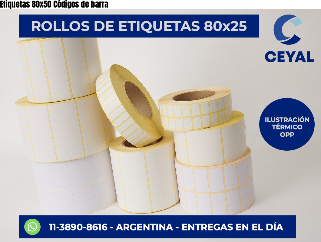 Etiquetas 80×50 Códigos de barra