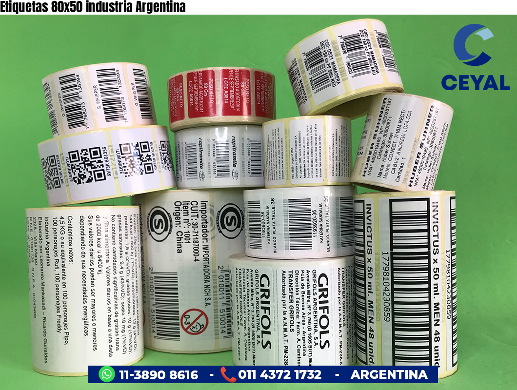 Etiquetas 80x50 industria Argentina
