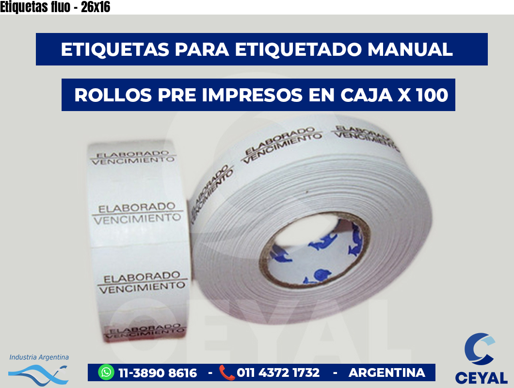Etiquetas fluo - 26x16