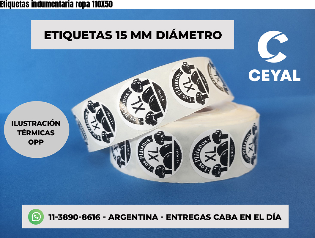 Etiquetas indumentaria ropa 110X50
