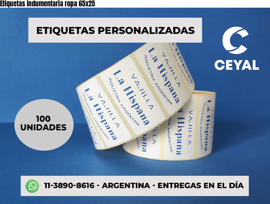 Etiquetas indumentaria ropa 65×25