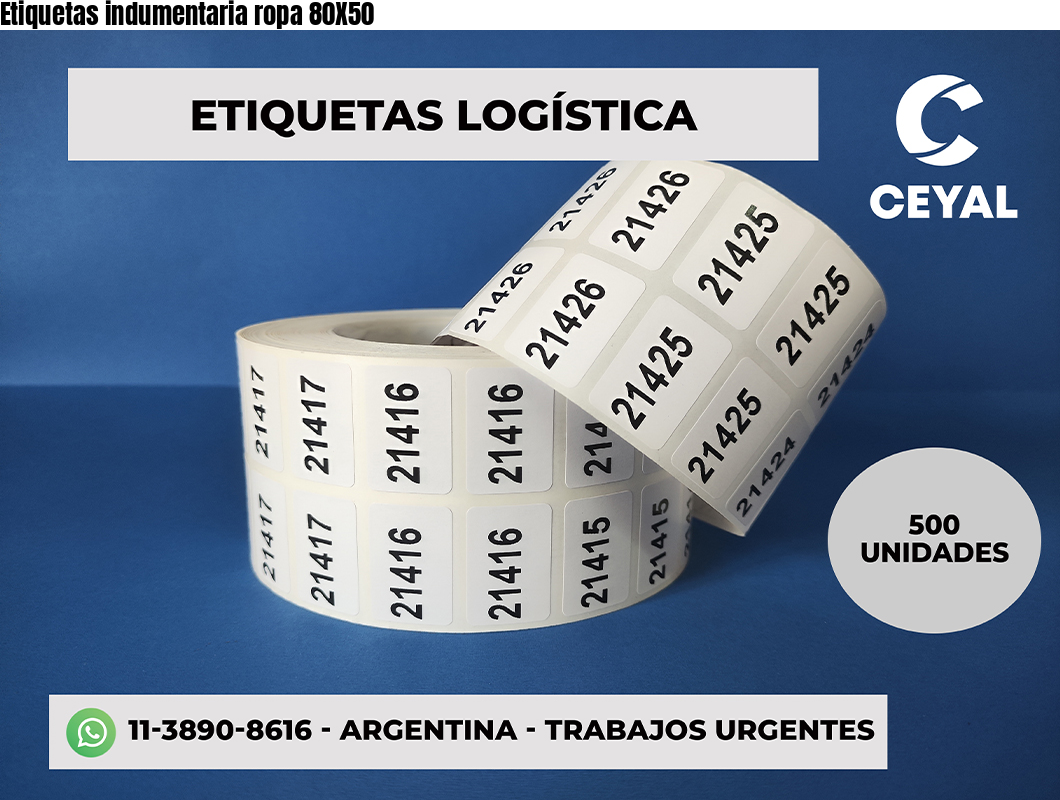 Etiquetas indumentaria ropa 80X50