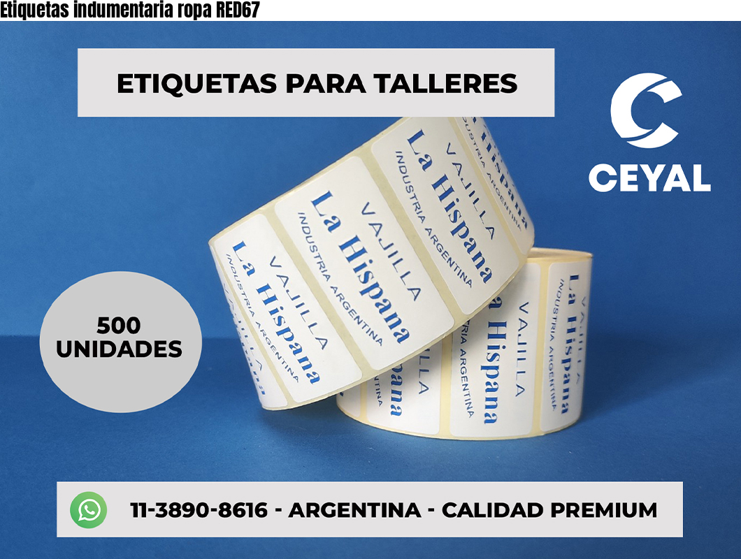 Etiquetas indumentaria ropa RED67