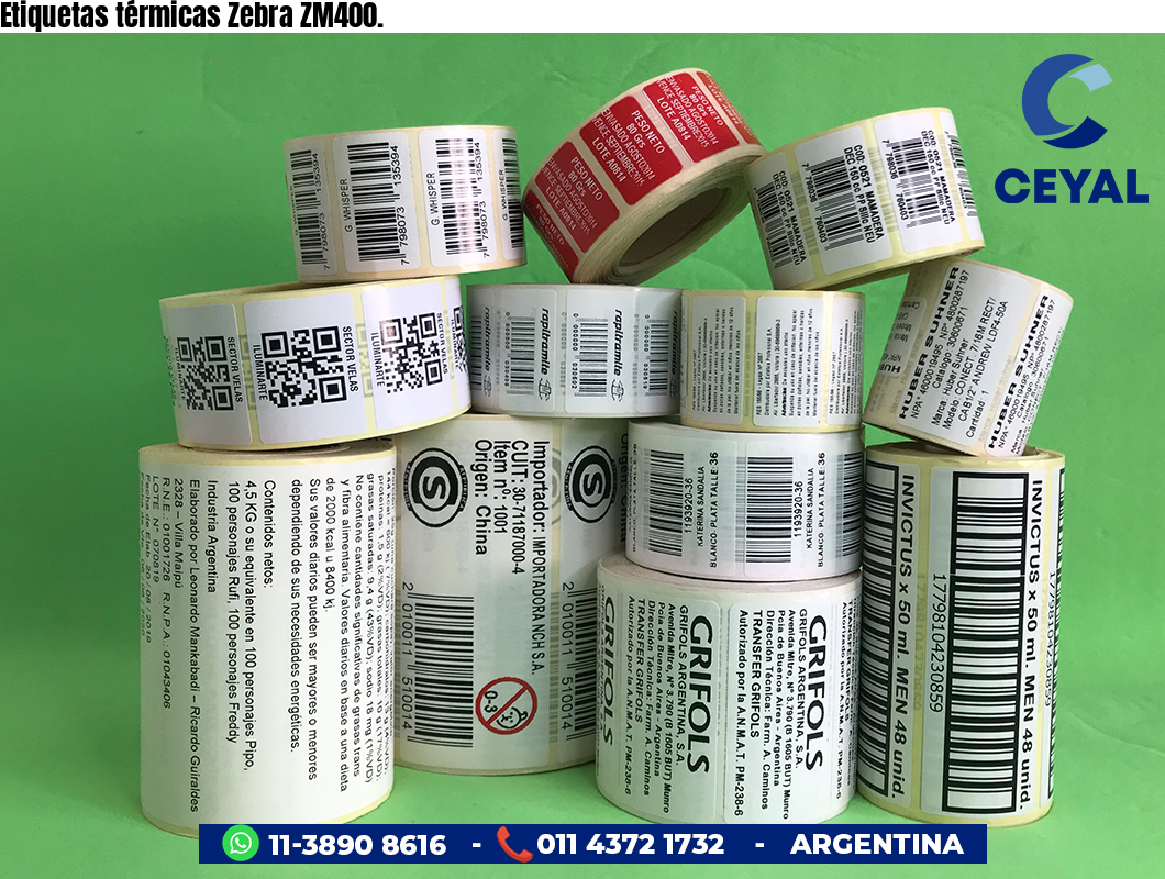 Etiquetas térmicas Zebra ZM400.